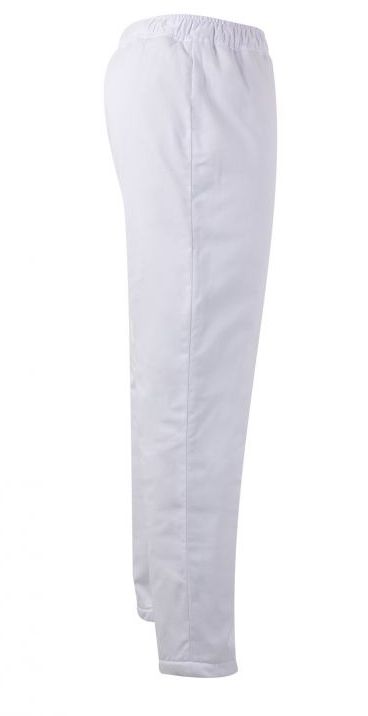 Pantalón de trabajo para Ambientes fríos Sin bolsillos exteriores para alimentación y para manipuladores de alimentos de color blanco en uniforma - V253002