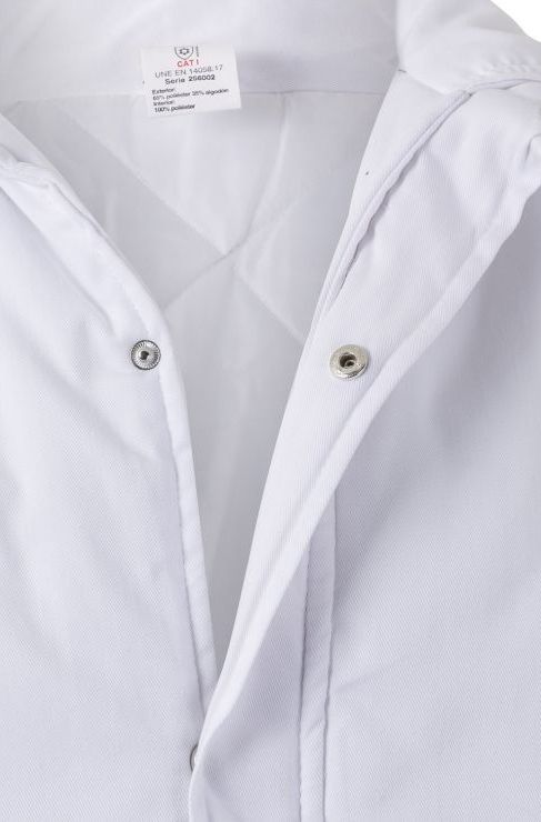 Chaqueta de trabajo contra Ambientes Fríos Sin Bolsillos acolchada y forrada de color blanco en uniforma - V256002