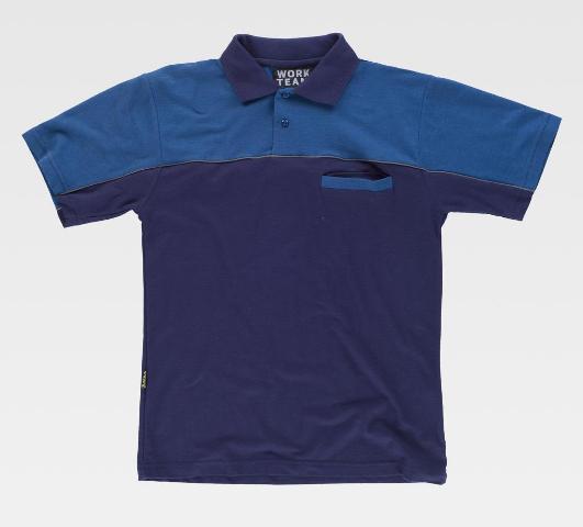 Polo Combinado Bicolor Azul marino con azul royal - TWF1855