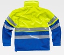 Chaqueta de trabajo en tejido Softshell reflectante de Alta visibilidad con Capucha Azul royal personalizable con logo de empresa en uniforma - TS9525