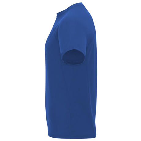 Camiseta azul royal técnica de manga corta ranglán con el tejido de la espalda de Rejilla extra transpirable para combatir el calor, resistente, indeformable, personalizable con logo de empresa en uniforma - LY6401
