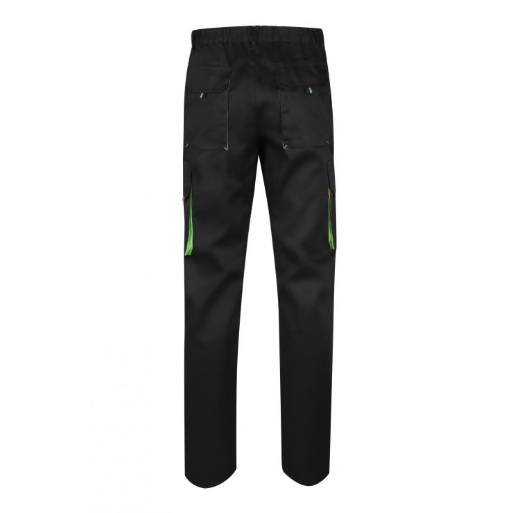 Pantalón Reforzado Bicolor Negro y verde - V103004