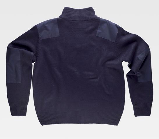 Jersey Azul marino de Punto Grueso y Cuello Alto - TS5501