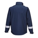 Chaqueta de trabajo tipo softshell Ignífuga resistente a la llama de color azul marino con bandas reflectantes en uniforma  - PMV73