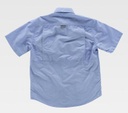 Camisa azul celeste de trabajo tipo Safari Manga Corta de nylon con rejillas y aberturas de ventilación, personalizable con logo de empresa en uniforma  - TB8510