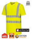 Camiseta Cuello Pico Amarilla Alta Visibilidad reflectante con algodón cotton comfort - PS179