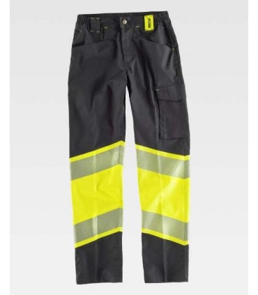 Pantalón Alta Visibilidad Bi-elástico Negro y amarillo - TC2718