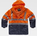 Chaquetón Parka Alta Visibilidad reflectante Desmontable 5 en 1 Marino y naranja - TC3735