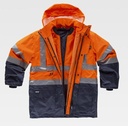 Chaquetón Parka Alta Visibilidad reflectante Desmontable 5 en 1 Marino y naranja - TC3735