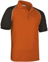 Polo Algodón Naranja Combinado con negro y ribete - VL5500