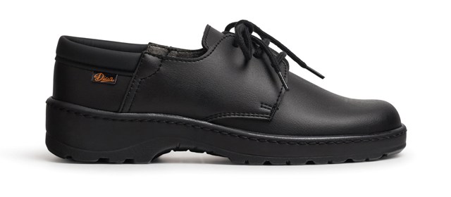 Zapato Antideslizante de color negro con cierre de  Cordones para trabajos de hostelería restauración camareros y oficinas de la marca Dian Niza - DN1420