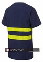 Casaca casulla o chaquetilla de manipulador de alimentos industrial alimentación sin bolsillos y con bandas amarillas de alta visibilidad en uniforma.net  - UN5112