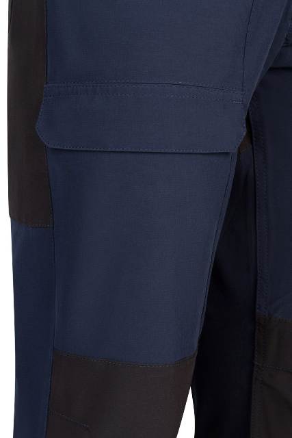 Pantalón de trabajo tipo Trekking Super Elástico bicolor fino super cómodo en azul marino V103022S