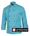 Chaqueta de Cocina Ribeteada azul turquesa personalizable en uniforma TB9205