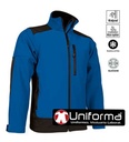 Chaqueta Técnica azul royal tipo softshell Combinada estilo trekking repelente del agua, cortavientos, transpirable personalizable con logo de empresa en uniforma