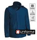 Chaquetón Azul Largo Ligero Impermeable Acolchado Capucha personalizable con logo de empresa en uniforma - VL2340