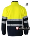 chaqueta Polar Bicolor Marino Alta Visibilidad reflectante Media Cremallera personalizable con logo de empresa en uniforma - V182
