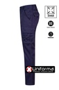 Pantalón de trabajo elástico azul marino multibolsillos con bolsillos de cargo laterales personalizable con logo de empresa en uniforma - V103002S