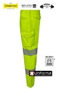 Pantalón de trabajo de Alta Visibilidad de tejido Elástico con Bandas reflectantes Oblicuas para mas superficie reflectante cómodos y resistentes, personalizables con logo de empresa en uniforma.net - V303009S