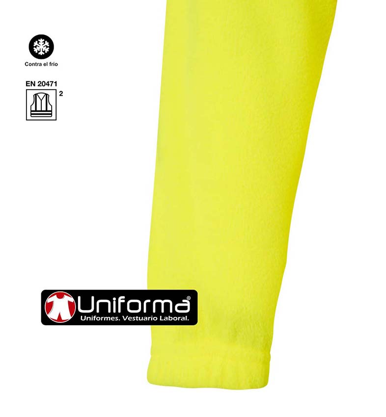 Chaqueta Forro Polar amarillo Reflectante de alta visibilidad clase 2 cierre de Media Cremallera - V180