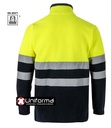 Chaqueta Forro Polar Bicolor Alta Visibilidad reflectante con cierre de Cremallera completa en modelo más básico y barato , personalizable con logo de empresa en uniforma.net - V301503