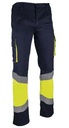 Pantalón de trabajo de Alta visibilidad con amarillo de alta visibilidad Reforzado con bandas reflectantes oblicuas para mayor superficie y más visibilidad. Bolsillos con vistas laterales de color a contraste,  personalilzables con logo de empresa en uniforma - PR6020