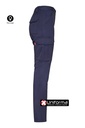 Pantalón de trabajo de mujer de diseño multi bolsillos, con bolsillos de cargo con fuelles, en tejido elástico Stretch por construcción con un 38% de tejido EME, con costuras de seguridad y cinturilla elástica, personalizable con logo de empresa en uniforma,  - V103002SW