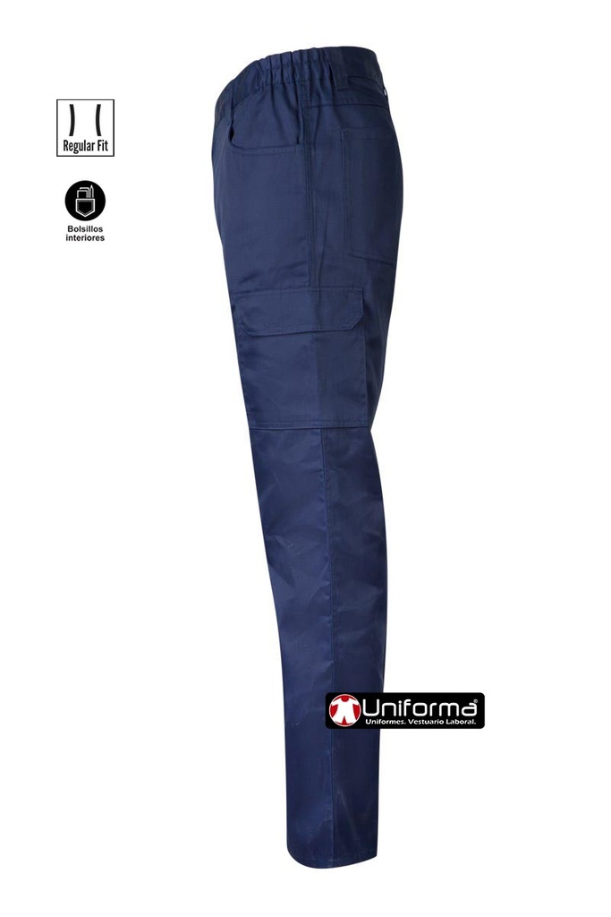 Pantalón de trabajo marino básico económico barato con diseño actual mas ceñido pero no ajustado slim fit, de diseño multi bolsillos con bolsillos de cargo, personalizable con logo de empresa en uniforma