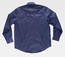 Camisa de trabajo azul marino de algodón 100% de manga larga con dos bolsillos frontales con cierre de tapeta y botón para el sector industrial, personalizable con logo de empresa con serigrafía o bordado en uniforma - TB8200