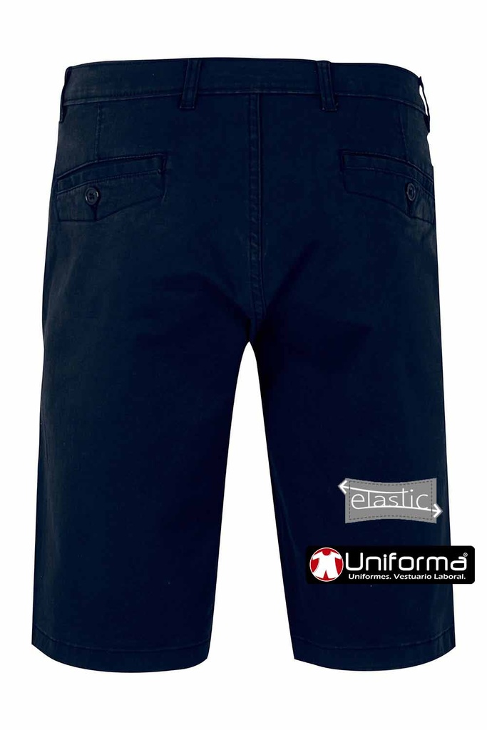 Pantalón corto Azul marino Bermuda Tipo Chino en tejido Elástica Unisex - V403011S