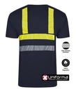 Camiseta azul marino de Algodón Alta visibilidad y Reflectante personalizable con logo de empresa en uniforma - UN006