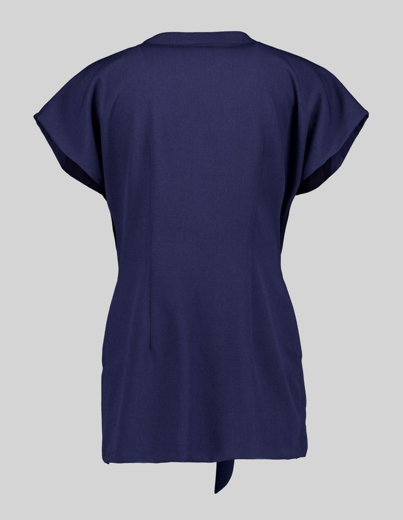 Blusa casaca Cruzada de Mujer tipo kimono ajustable con cinta de color azul para personal de estética Spa y empresas de servicios personalizable con logo de empresa en uniforma, de la marca Garys  - G600027