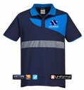 Polo de trabajo bicolor de manga corta con colores a contraste, en tejido de calidad premium ligero fresco contra el calor, con diseño para personalizar con logo de empresa, y bandas reflectantes o de alta visibilidad en Uniforma  - PPW210