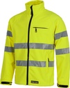 Chaqueta de trabajo neopreno Softshell reflectante de alta visibilidad con cintas reflectantes personalizable con logo de empresa en uniforma, de color amarillo flúor  - TS9535