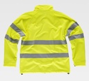 Chaqueta de trabajo neopreno Softshell reflectante de alta visibilidad con cintas reflectantes personalizable con logo de empresa en uniforma, de color amarillo flúor  - TS9535