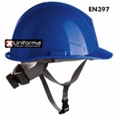 Casco de trabajo Marino de seguridad contra impactos HDPE con ajuste de rosca y barboquejo, personalizable con logo de empresa en uniforma. - SF80530