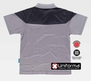 Polo de trabajo Gris en tejido técnico fresco transpirable y resistente en micro piqué micro perforado para mejorar la transpirabilidad, de diseño bicolor, personalizable con logo de empresa en uniforma  -TWF2616