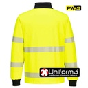 Sudadera de trabajo Amarillo reflectante de Alta Visibilidad con cierre de media Cremallera - PPW32