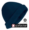 Gorro Azul Marino de Invierno en tejido polar de 6 paneles, contra el frío, de alta capacidad de retención térmica, personalizable con logo de empresa en Uniforma  - VL3012