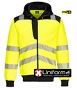 Sudadera de trabajo amarillo reflectante de Alta visibilidad Clase 3 con Capucha y cierre de cremallera, personalizable con logo de empresa en uniforma. - PPW327