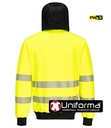 Sudadera de trabajo amarillo reflectante de Alta visibilidad Clase 3 con Capucha y cierre de cremallera, personalizable con logo de empresa en uniforma. - PPW327