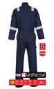 Mono de trabajo Azul marino Ignífugo Resistente a Químicos Tipo 6 reutilizable, resistente a la soldadura, de protección contra el arco eléctrico, resistente a la llama y apto para lavado industrial en Uniforma- PFR93