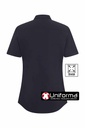 Camisa de trabajo de mujer en tejido elástico Stretch de manga corta, cómoda y ligera, en popelín de 115 grms, personalizable con logo de empresa en Uniforma  - V405018S
