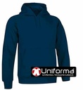 Sudadera de capucha de color Azul Marino, en 100% Poliéster tacto algodón, resistente, de puños y cintura elástica, 280grms, personalizable con logo de empresa en Uniforma