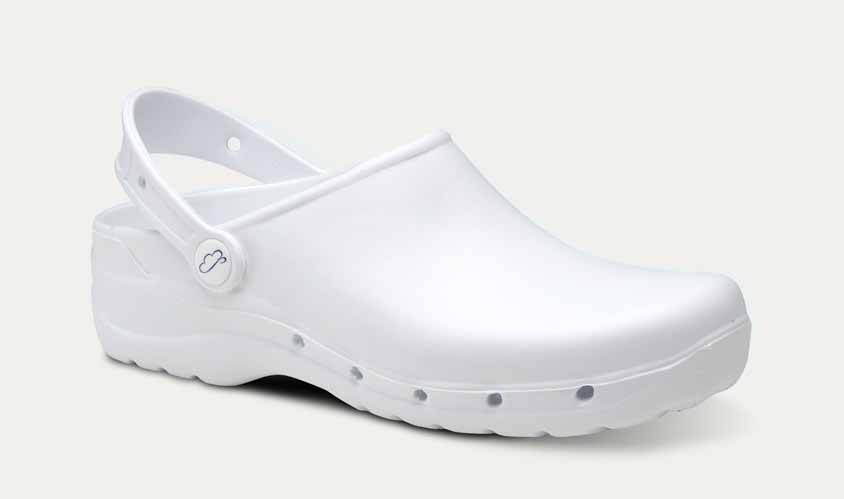 Oferta de liquidación Outlet de Zuecos de trabajo Feliz Caminar Flotantes de color blanco en Uniforma - OF106