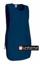 Delantal peto de color azul marino ajustable tipo casulla, de talla única, de cuello redondo, ajustable con cintas laterales, bolsillo central, personalizable con logo de empresa en Uniforma   - VL2883
