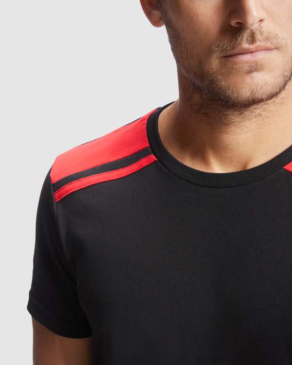 Camiseta de trabajo bicolor con refuerzos de colores a contraste, de poliéster algodón, personalizable con logo de empresa y cintas reflectantes en Uniforma.  - LY8411