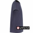 Camiseta de trabajo bicolor con refuerzos de colores a contraste, de poliéster algodón, personalizable con logo de empresa y cintas reflectantes en Uniforma.