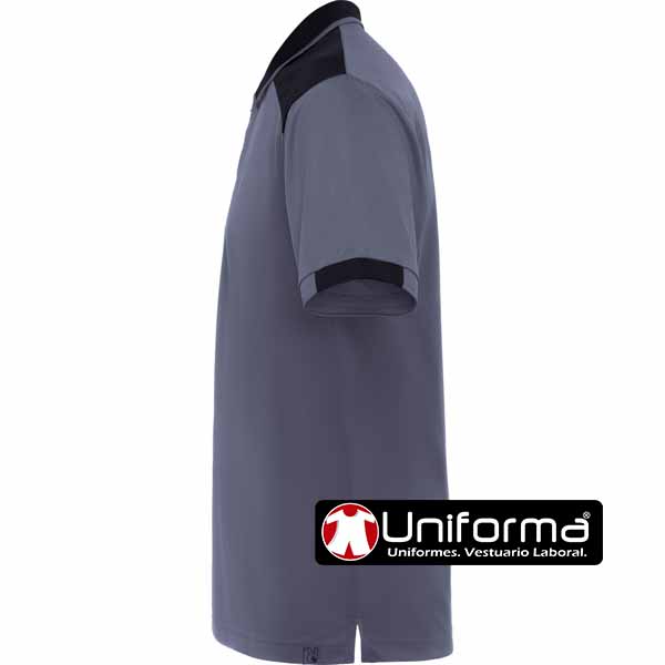Polo de trabajo unisex de diseño Bicolor de Manga Corta con tejido anti bacterias, en 100% Poliéster técnico, personalizable con logo de empresa en Uniforma - LY8410