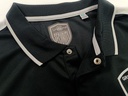 Polo de trabajo de vigilante de seguridad económico, de color negro, con banda reflectante y logos de empresa en Uniforma.
